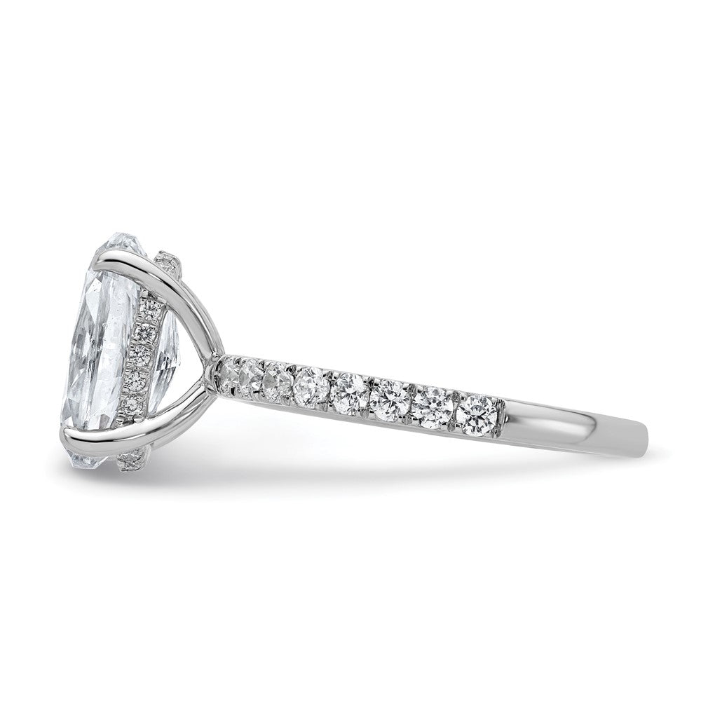 14K Weißgold Verlobungsring mit 3,5 ct. Labor gezüchteten Diamanten VS/SI+ G+ Flair Oval