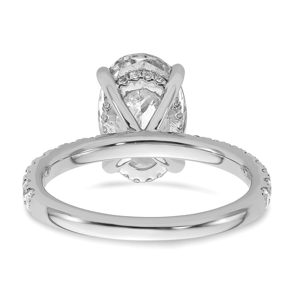 14K Weißgold Verlobungsring mit 0,5 ct. im Labor gezüchteten Diamanten VS/SI+ G+, 3 ct. Center, Flair Oval