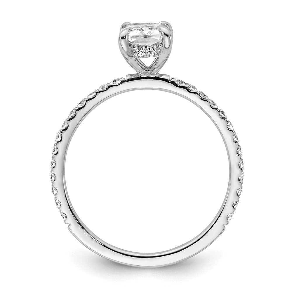 14K Weißgold Verlobungsring mit 0,375 ct. im Laborzüchtung-Diamant VS/SI+ G+, Mittelstein 1 ct. rund im Flair-Fassung