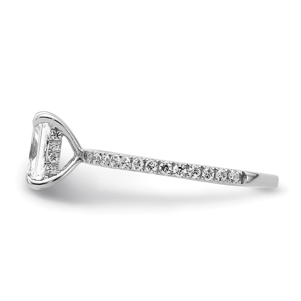 14K Weißgold Verlobungsring mit 0,375 ct. im Laborzüchtung-Diamant VS/SI+ G+, Mittelstein 1 ct. rund im Flair-Fassung