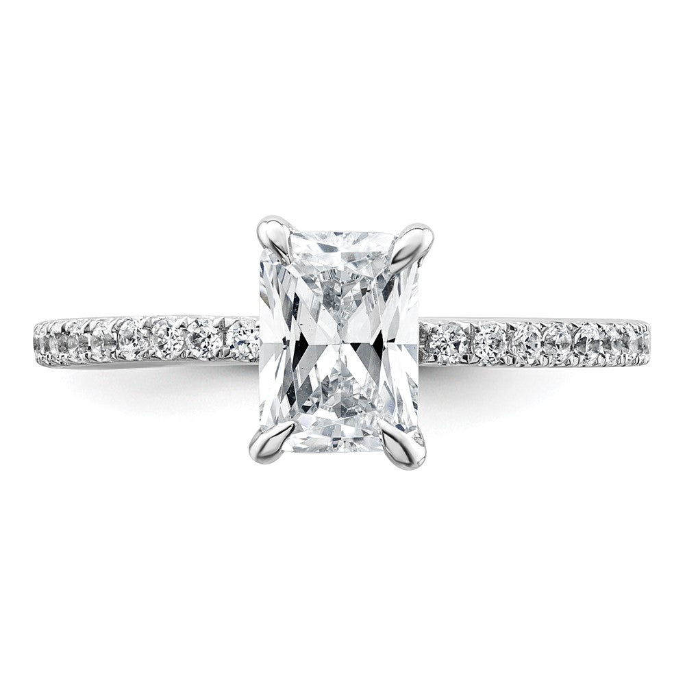 14K Weißgold Verlobungsring mit 0,375 ct. im Laborzüchtung-Diamant VS/SI+ G+, Mittelstein 1 ct. rund im Flair-Fassung
