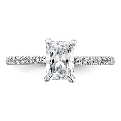 14K Weißgold Verlobungsring mit 0,375 ct. im Laborzüchtung-Diamant VS/SI+ G+, Mittelstein 1 ct. rund im Flair-Fassung