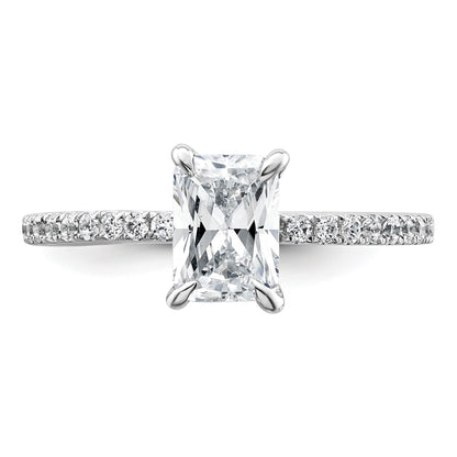 14K Weißgold Solitär-Ring mit Flair, Radiant, 1 ct. Center, VS/SI FGH zertifiziert, Labor gewachsener Diamant
