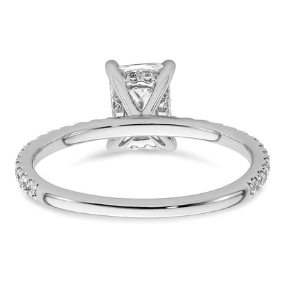 14K Weißgold Verlobungsring mit 0,375 ct. im Laborzüchtung-Diamant VS/SI+ G+, Mittelstein 1 ct. rund im Flair-Fassung