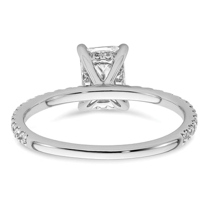 14K Weißgold Solitär-Ring mit Flair, Radiant, 1 ct. Center, VS/SI FGH zertifiziert, Labor gewachsener Diamant