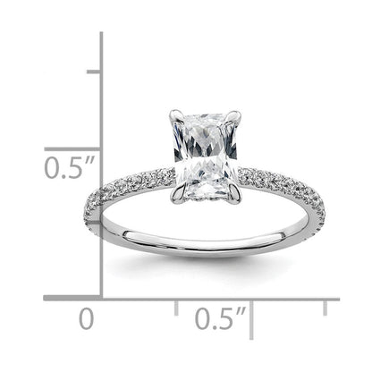 14K Weißgold Verlobungsring mit 0,375 ct. im Laborzüchtung-Diamant VS/SI+ G+, Mittelstein 1 ct. rund im Flair-Fassung