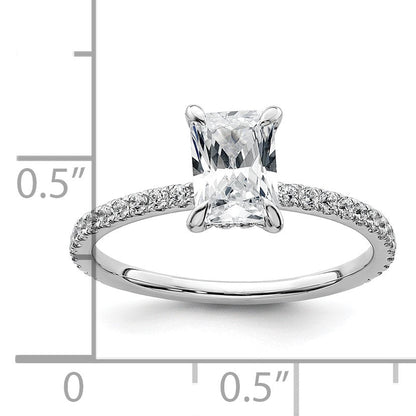 14K Weißgold Solitär-Ring mit Flair, Radiant, 1 ct. Center, VS/SI FGH zertifiziert, Labor gewachsener Diamant
