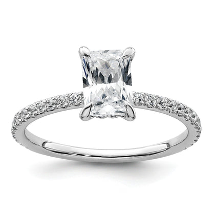 14K Weißgold Solitär-Ring mit Flair, Radiant, 1 ct. Center, VS/SI FGH zertifiziert, Labor gewachsener Diamant