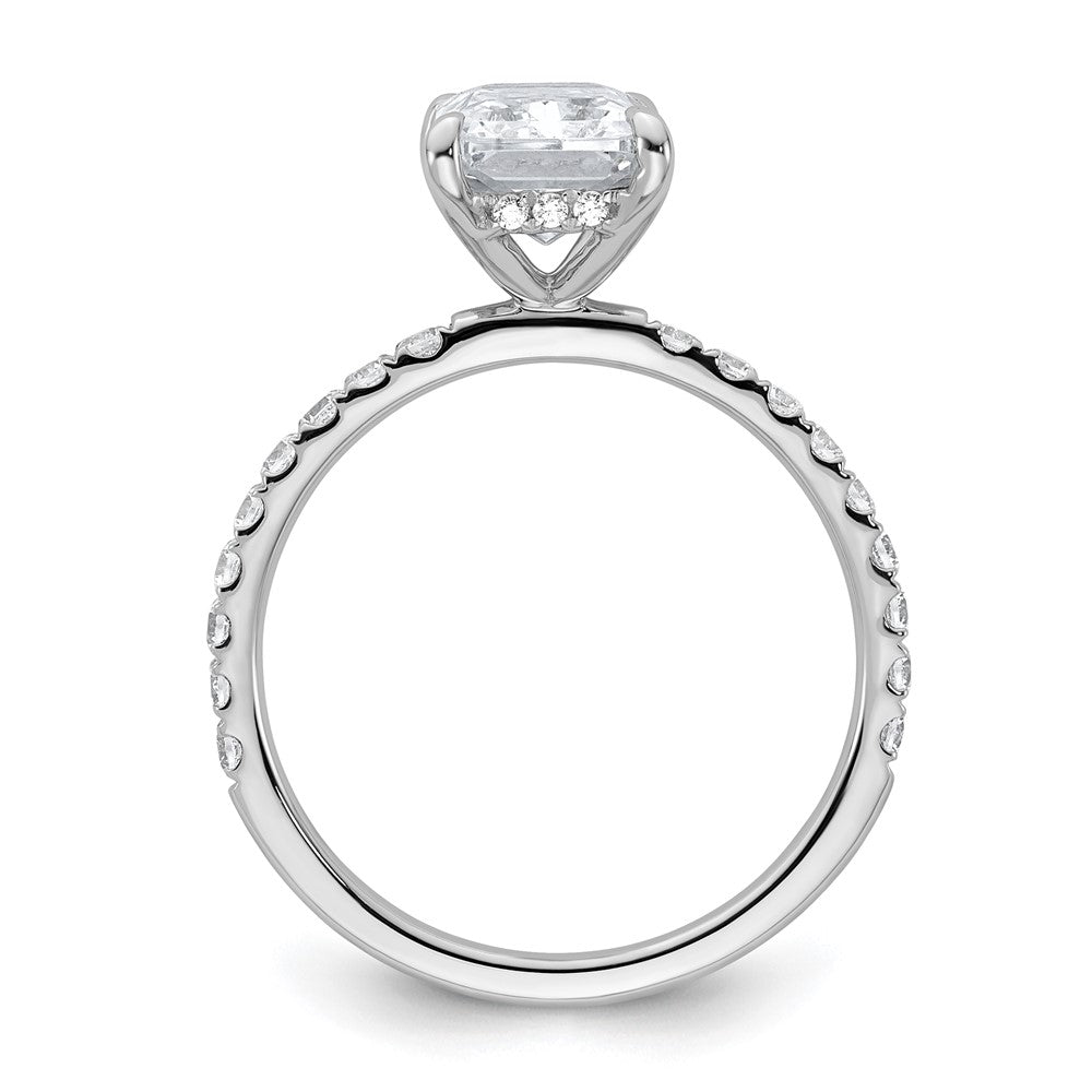 14K Weißgold Verlobungsring mit Radiant-Schliff und im Labor gezüchteten Flair-Diamanten, VS/SI FGH