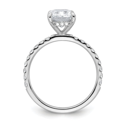 14K Weißgold Solitär-Ring mit Flair, Radiant-Schliff, 2 ct. Mittelstein, VS/SI, FGH, zertifizierter Labor-Diamant
