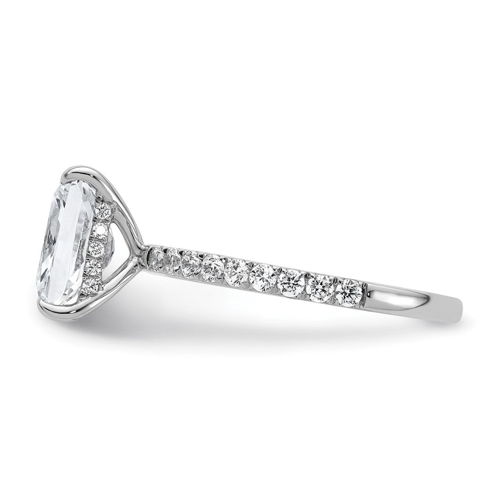 14K Weißgold Verlobungsring mit Radiant-Schliff und im Labor gezüchteten Flair-Diamanten, VS/SI FGH