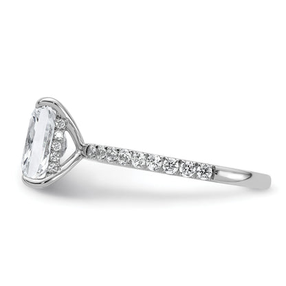 14K Weißgold Solitär-Ring mit Flair, Radiant-Schliff, 2 ct. Mittelstein, VS/SI, FGH, zertifizierter Labor-Diamant