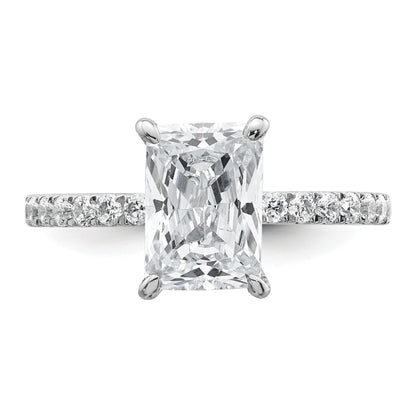 14K Weißgold Solitär-Ring mit Flair, Radiant-Schliff, 2 ct. Mittelstein, VS/SI, FGH, zertifizierter Labor-Diamant
