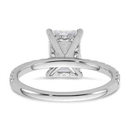 14K Weißgold Verlobungsring mit Radiant-Schliff und im Labor gezüchteten Flair-Diamanten, VS/SI FGH