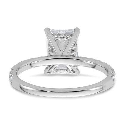 14K Weißgold Solitär-Ring mit Flair, Radiant-Schliff, 2 ct. Mittelstein, VS/SI, FGH, zertifizierter Labor-Diamant
