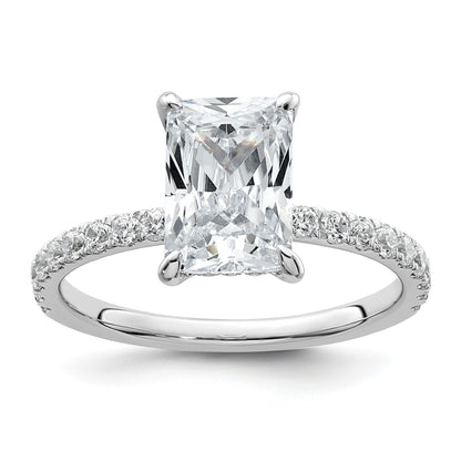 14K Weißgold Solitär-Ring mit Flair, Radiant-Schliff, 2 ct. Mittelstein, VS/SI, FGH, zertifizierter Labor-Diamant