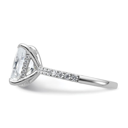 14K Weißgold Verlobungsring mit Labordiamant VS/SI FGH Flair Radiant Komposit