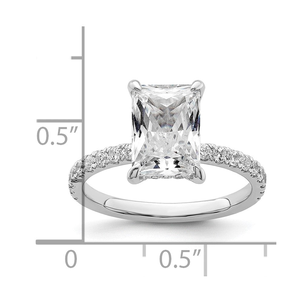 14K Weißgold Verlobungsring mit Labordiamant VS/SI FGH Flair Radiant Komposit