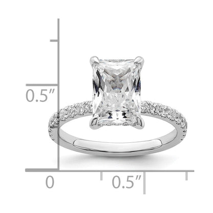 14K Weißgold Verlobungsring mit Labordiamant VS/SI FGH Flair Radiant Komposit
