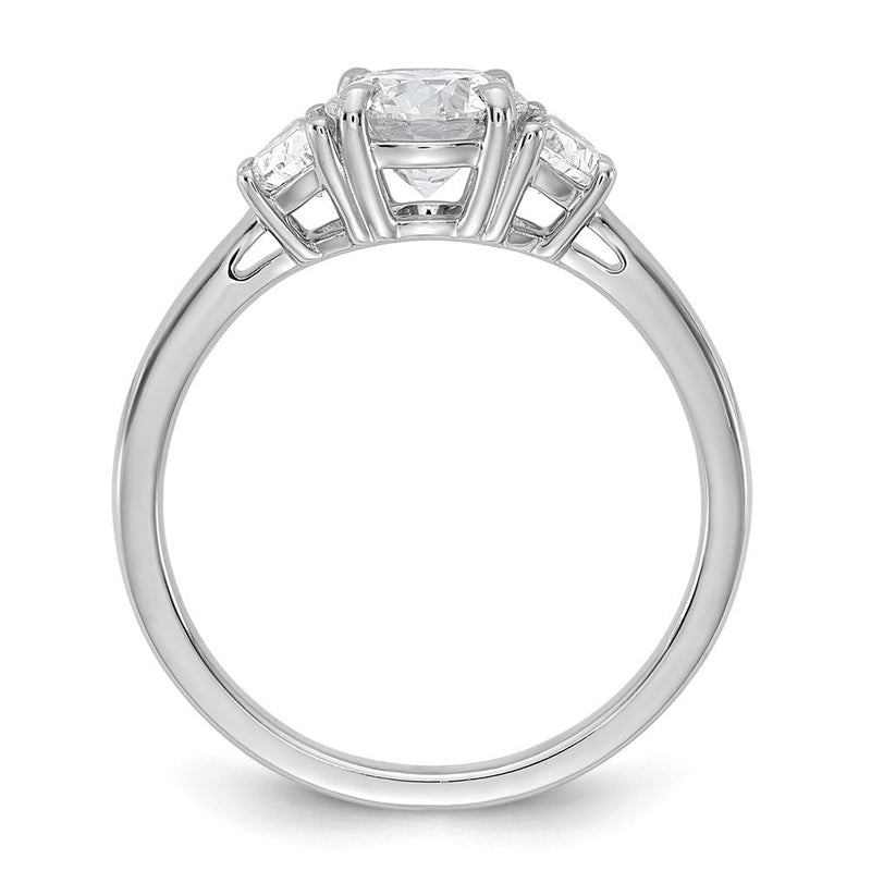 14K Weißgold 1 3/8 Karat Zertifiziert Im Labor Gezüchtet Diamant Vs/si+ G+ Rund Komplett Dreistein Verlobungsring