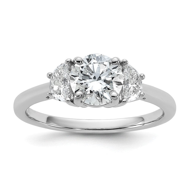 14K Weißgold 1 3/8 Karat Zertifiziert Im Labor Gezüchtet Diamant Vs+f+ Rund Komplett Dreistein Verlobungsring