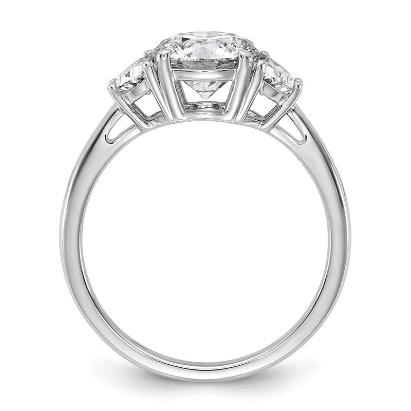14K Weißgold 1/2 Karat Im Labor Gezüchtet Diamant Vs/si+ G+ 1 1/2 Karat Mittig Rund Halbfassung Dreistein Verlobungsring
