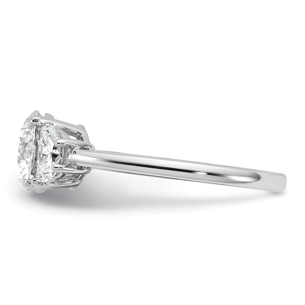 14K Weißgold 1/2 Karat Im Labor Gezüchtet Diamant Vs+ F+ 1 1/2 Karat Mittig Rund Halbfassung Dreistein Verlobungsring