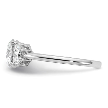14K Weißgold 1/2 Karat Im Labor Gezüchtet Diamant Vs+ F+ 1 1/2 Karat Mittig Rund Halbfassung Dreistein Verlobungsring