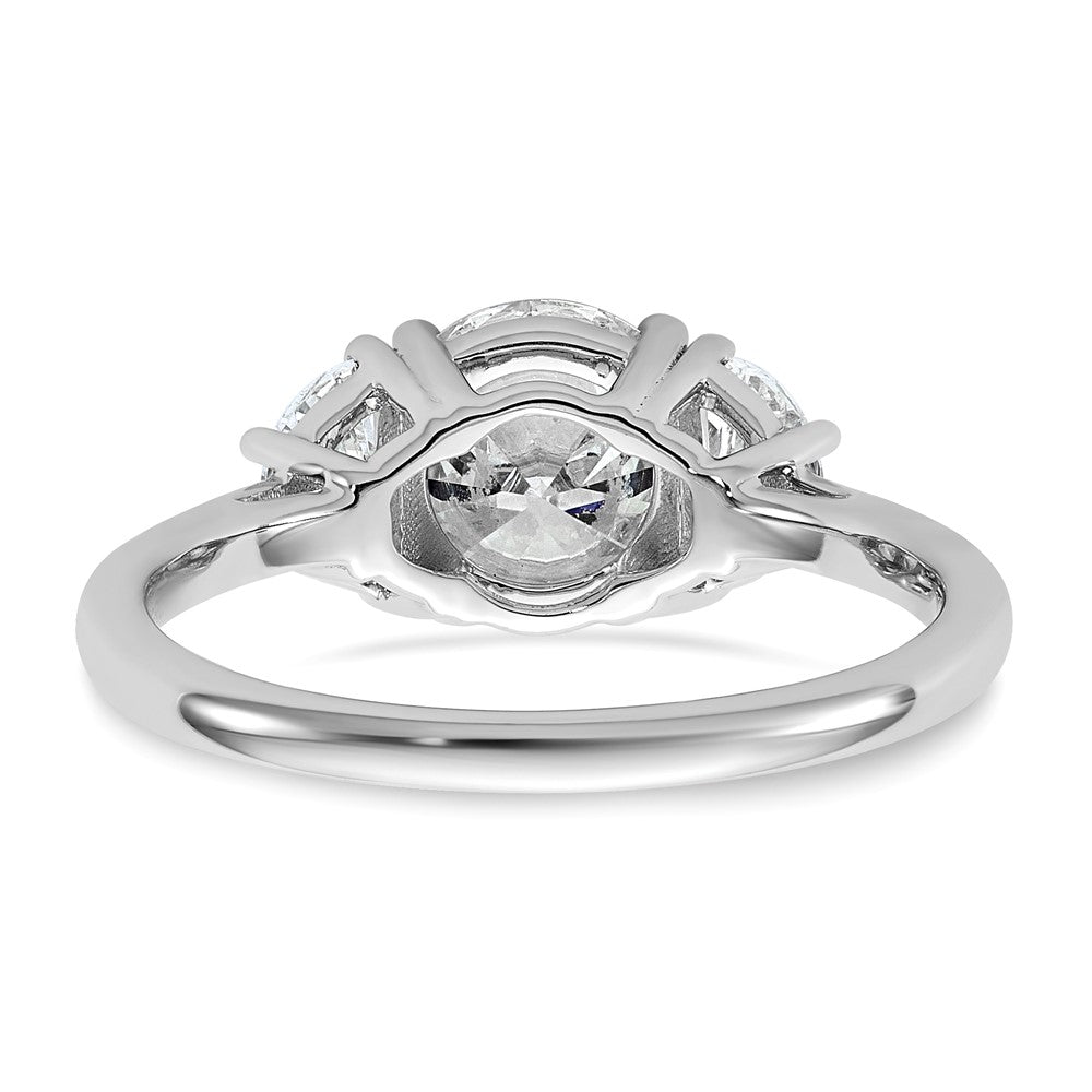 14K Weißgold 1/2 Karat Im Labor Gezüchtet Diamant Vs+ F+ 1 1/2 Karat Mittig Rund Halbfassung Dreistein Verlobungsring