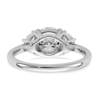 14K Weißgold 1/2 Karat Im Labor Gezüchtet Diamant Vs+ F+ 1 1/2 Karat Mittig Rund Halbfassung Dreistein Verlobungsring