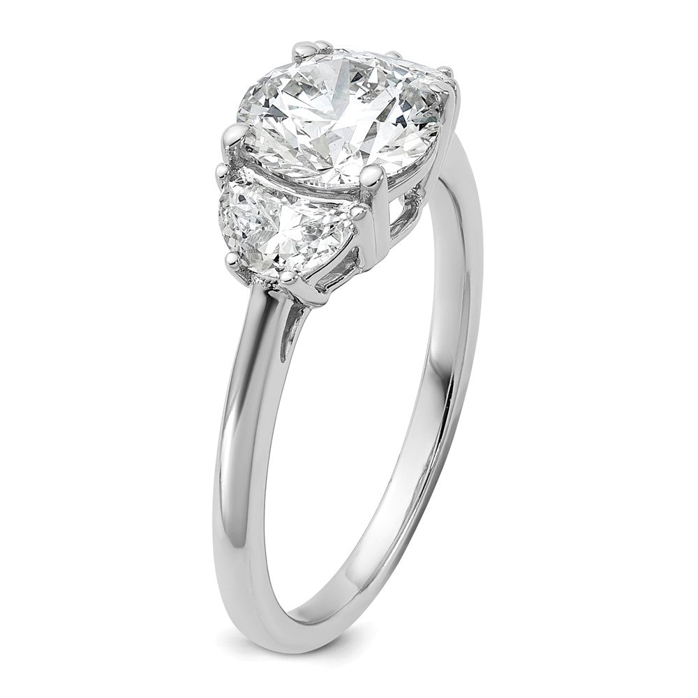14K Weißgold 1/2 Karat Im Labor Gezüchtet Diamant Vs+ F+ 1 1/2 Karat Mittig Rund Halbfassung Dreistein Verlobungsring