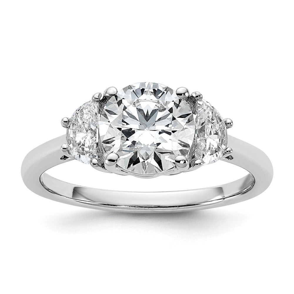14K Weißgold 1/2 Karat Im Labor Gezüchtet Diamant Vs+ F+ 1 1/2 Karat Mittig Rund Halbfassung Dreistein Verlobungsring