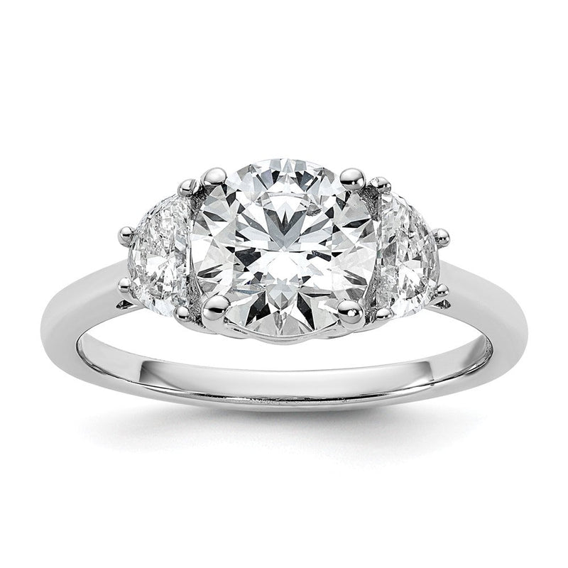 14K Weißgold 1/2 Karat Im Labor Gezüchtet Diamant Vs+ F+ 1 1/2 Karat Mittig Rund Halbfassung Dreistein Verlobungsring
