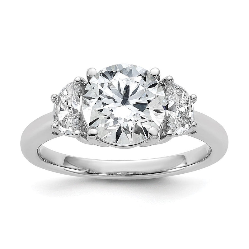 14K Weißgold 2 1/2 Karat Zertifiziert Im Labor Gezüchtet Diamant Vs/si+ G+ Rund Komplett Dreistein Verlobungsring