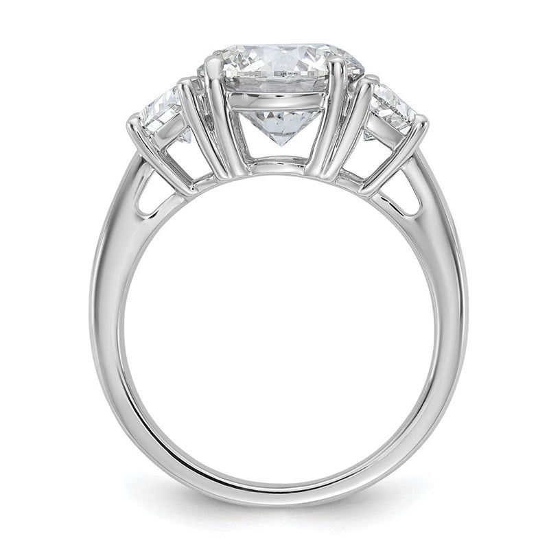 14K Weißgold 4 Karat Zertifiziert Im Labor Gezüchtet Diamant Vs/si+ G+ Rund Komplett Dreistein Verlobungsring