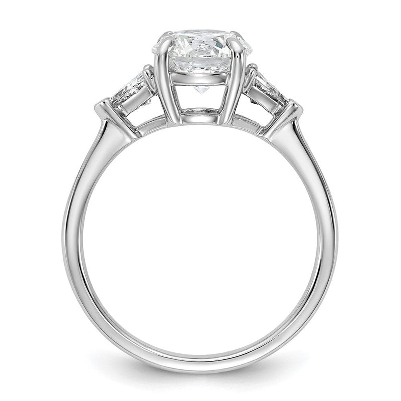 14K Weißgold 2 Karat Zertifiziert Im Labor Gezüchtet Diamant Vs+ F+ Rund und Dreieck Komplett Dreistein Verlobungsring