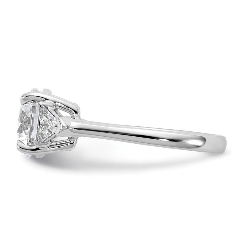 14K Weißgold 5/8 Karat Im Labor Gezüchtet Diamant Vs/si+ G+ Dreieck 2 1/2 Karat Rund Halbfassung Dreistein Verlobungsring