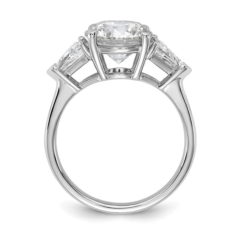 14K Weißgold 1 1/8 Karat Im Labor Gezüchtet Diamant Vs/si+ G+ Dreieck 3 Karat Rund Halbfassung Dreistein Verlobungsring