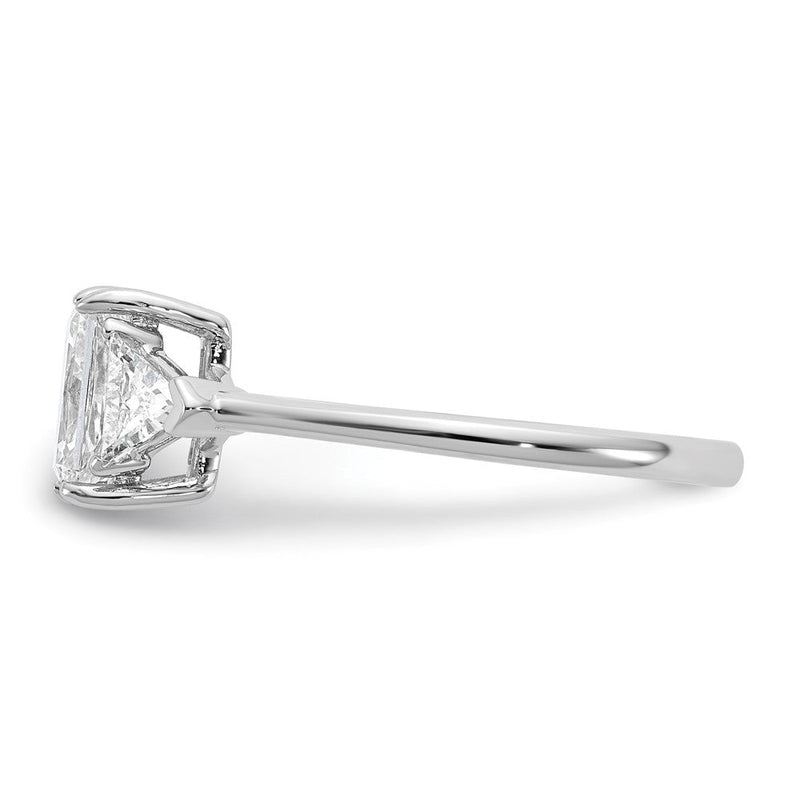 14K Weißgold 3/8 Karat Im Labor Gezüchtet Diamant Vs/si+ G+ Dreieck 1 Karat Radiant Mittig Halbfassung Dreistein Verlobungsring