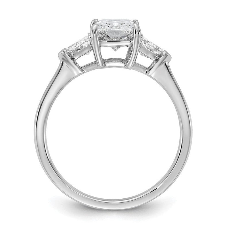 14K Weißgold 2 Karat Zertifiziert Im Labor Gezüchtet Diamant Vs/si+ G+ Radiant und Dreieck Komplett Dreistein Verlobungsring