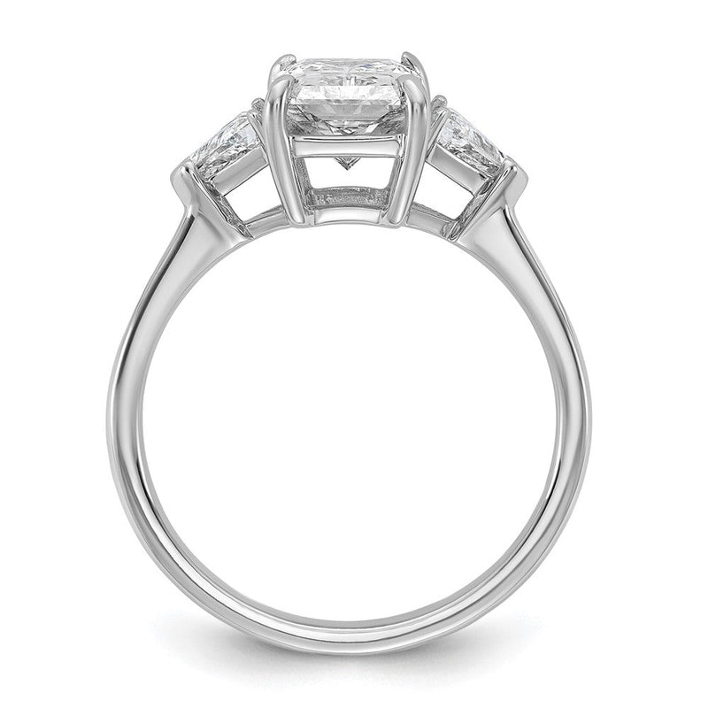 14K Weißgold 1/2 Karat Im Labor Gezüchtet Diamant Vs+ F+ Dreieck 2 Karat Radiant Mittig Halbfassung Dreistein Verlobungsring