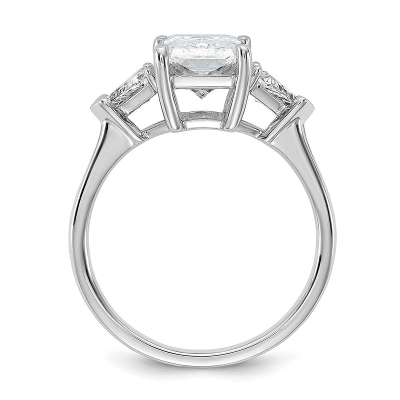 14K Weißgold 5/8 Karat Im Labor Gezüchtet Diamant Vs/si+ G+ Dreieck 2 1/2 Karat Radiant Mittig Halbfassung Dreistein Verlobungsring