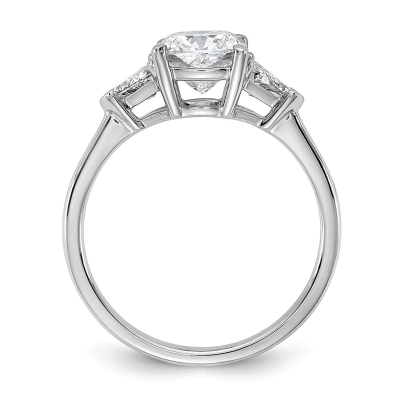14K Weißgold 1/2 Karat Im Labor Gezüchtet Diamant Vs/si+ G+ Dreieck 1 1/2 Karat Kissen Mittig Halbfassung Dreistein Verlobungsring