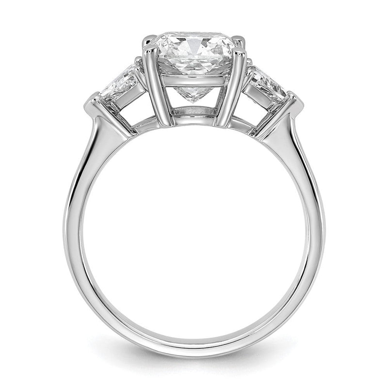 14K Weißgold 5/8 Karat Im Labor Gezüchtet Diamant Vs/si+ G+ Dreieck 2 1/2 Karat Kissen Mittig Halbfassung Dreistein Verlobungsring