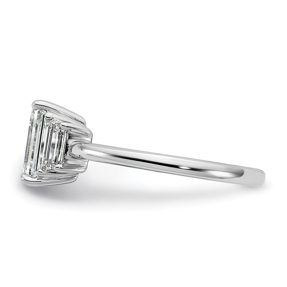 14K Weißgold 1/2ct Im Labor Gezüchtet Diamant Vs+ F+ Halbfassung Smaragd Mittig Ring