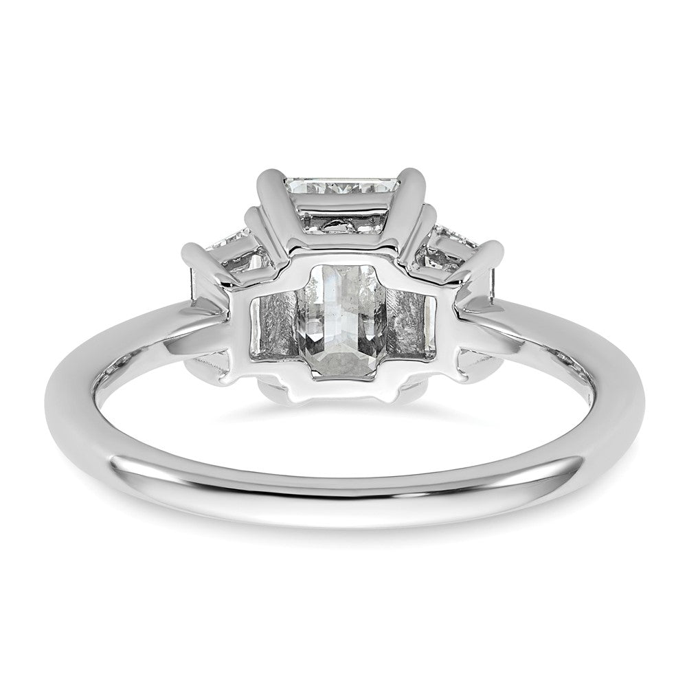 14K Weißgold 1/2ct Im Labor Gezüchtet Diamant Vs+ F+ Halbfassung Smaragd Mittig Ring