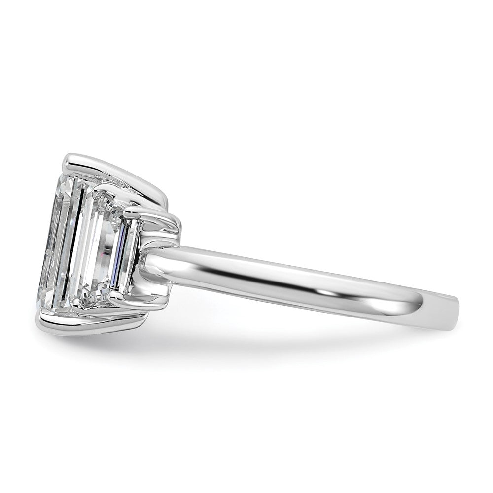 14K Weißgold 1ct Im Labor Gezüchtet Diamant Vs+ F+ Halbfassung Smaragd Mittig Ring