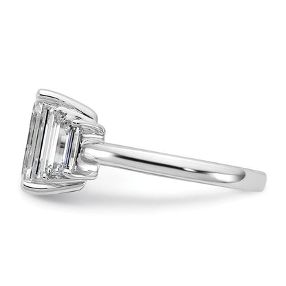 14K Weißgold 1ct Im Labor Gezüchtet Diamant Vs+ F+ Halbfassung Smaragd Mittig Ring