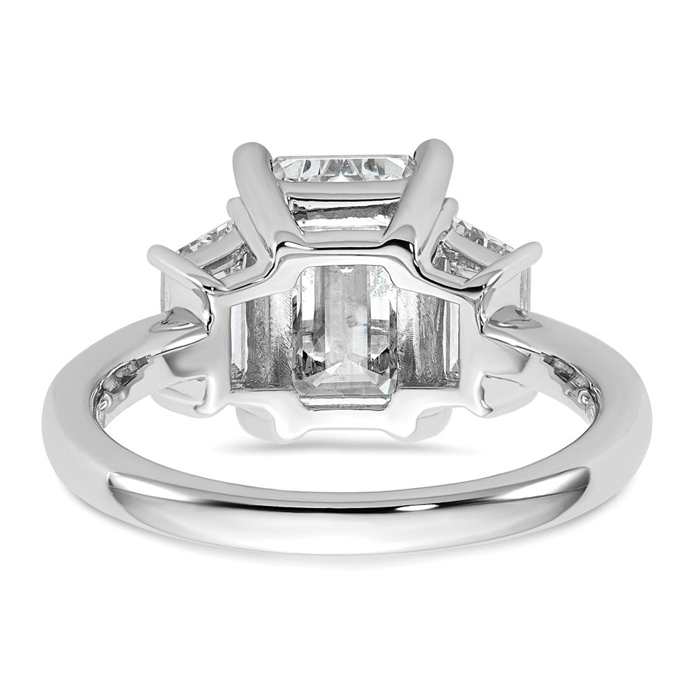 14K Weißgold 1ct Im Labor Gezüchtet Diamant Vs+ F+ Halbfassung Smaragd Mittig Ring
