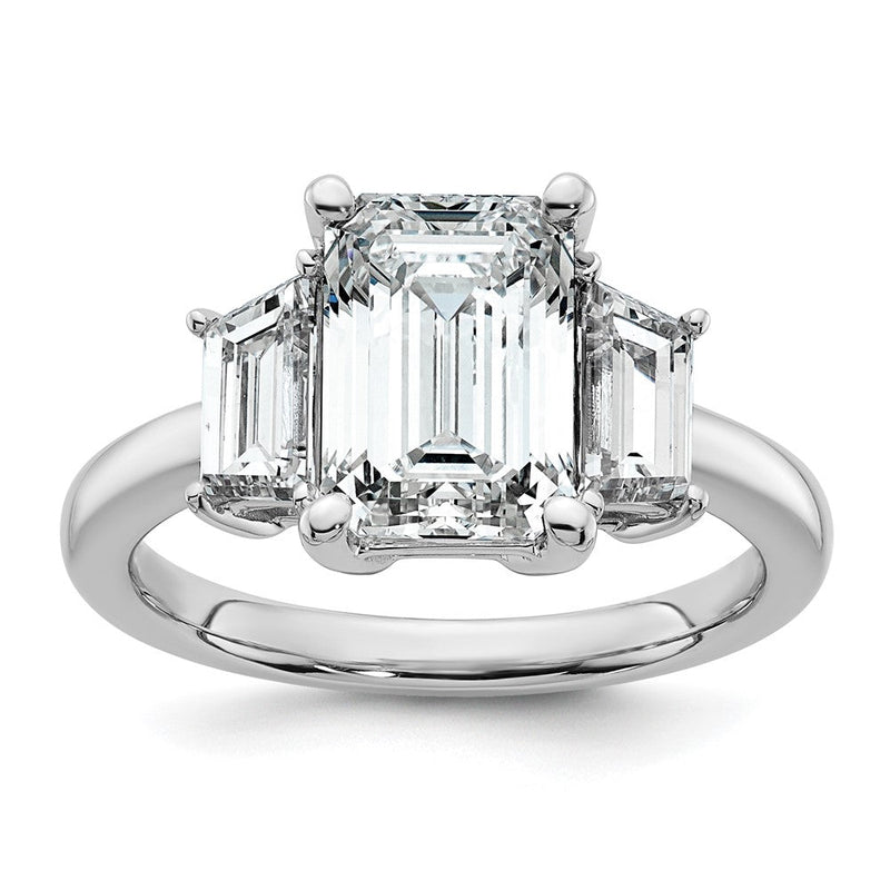 14K Weißgold 4 Karat Im Labor Gezüchtet Diamant Vs+ F+ Komplett Smaragd und Trapezoid Verlobungsring